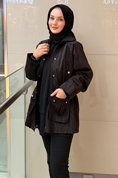 Ghisa Adjustable Waist Drawstring Zebra Pattern Cap