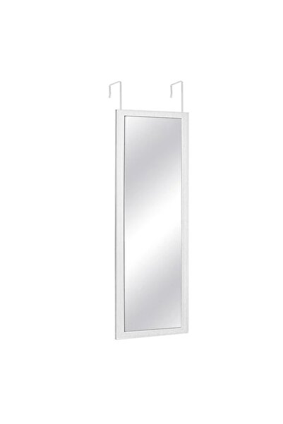 ELITECOMMERCEMARKET Oglindă pentru Ușă cu Cadru Alb 36×126 cm – Montaj cu Sup...