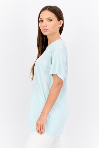 adidas Women Sportswear Fit Short Sleeves Training Top , Aqua Blue