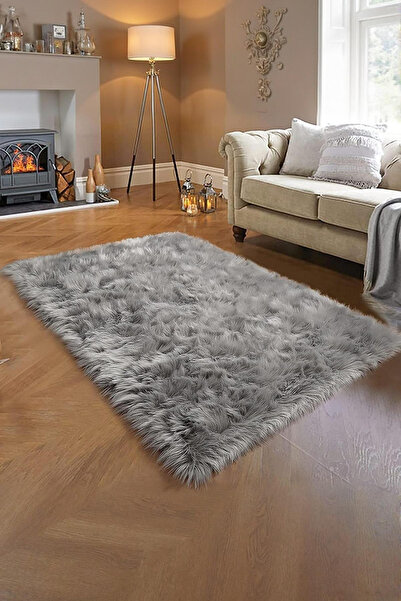 FeelHome Puffin Yumuşacık Pofuduk Kuzu Post Premium Kalite Kaymaz Taban Düz K...