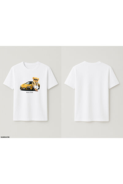 CALKARCOLLECTION Unisex Oversized Car Lover Bear T-Shirt