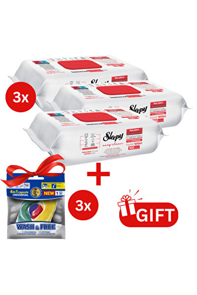 Sleepy PACHET PROMO: 3× Șervețele Cherry Blossom 100 buc + 3× Capsule rufe Wa...