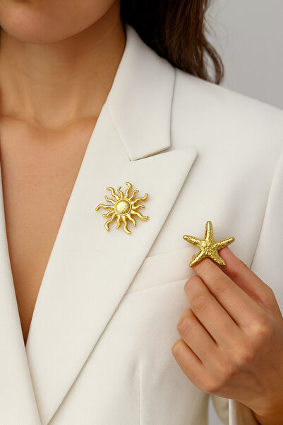 MRK Güneş ve Deniz Yıldızı 2'li Broş