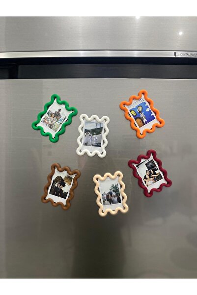 S Decor Desenli Fotoğraf Çerçevesi Instax Mini Mıknatıslı Buzdolabı Magneti (...