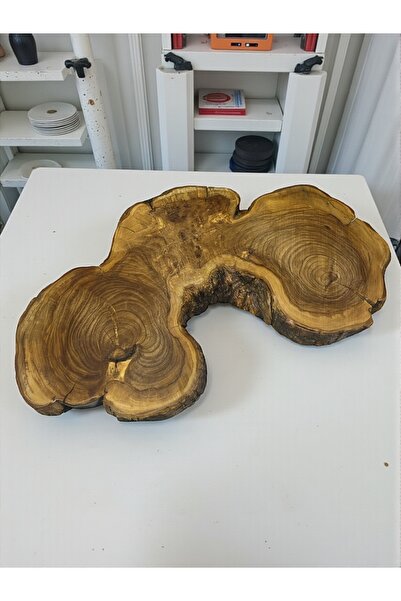 Home قالب عرض وديكور طبيعي من خشب الزيتون قطعة واحدة مقاس 37×25 سم مطلي بالورنيش بسمك 22 مم