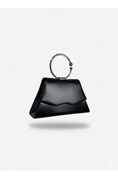 MUNBO Elegant leather evening bag with an external handle and a long strap.