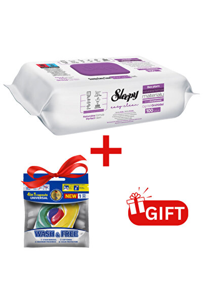 Sleepy PACHET PROMO: 1× Șervețele Orchid Garden 100 buc + 1× Capsule rufe Wash & Free 4in1
