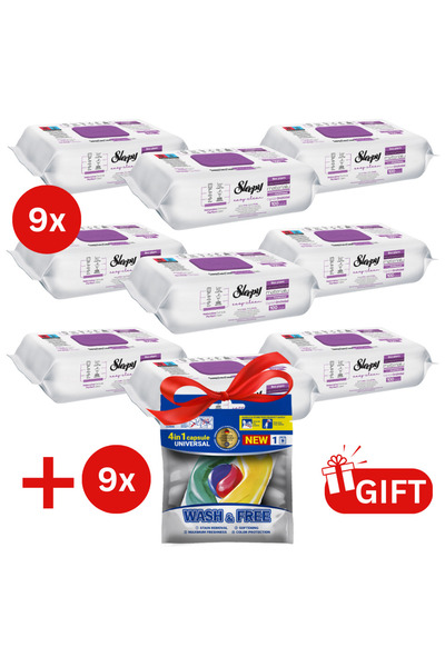 Sleepy PACHET PROMO: 9× Șervețele Orchid Garden 100 buc + 9× Capsule rufe Was...