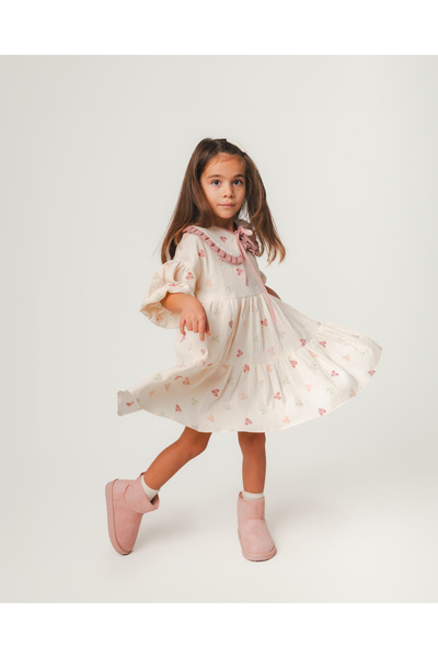 Hippa Kids clothes & accesories PERA Çıkarılabilir Yakalı Elbise