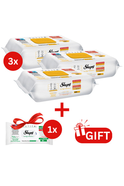 Sleepy PACHET PROMO: 3× Șervețele Herbal Soap Additive 100 buc + 1× Șervețele White Soap 30 buc