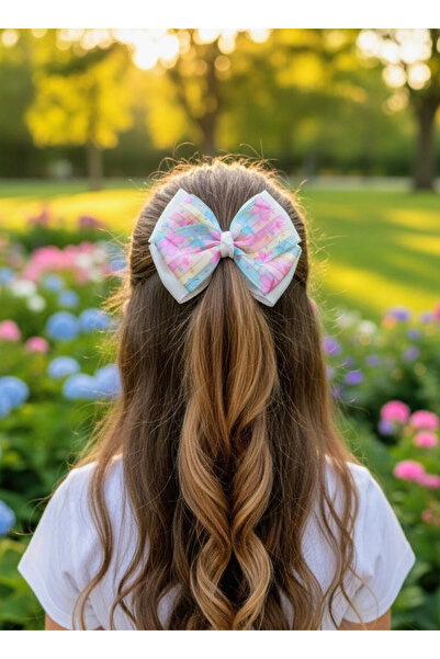 Toka Delisi Patterned Ribbon Bowknot Clip, Handmade Special Occasion Grosgrai...