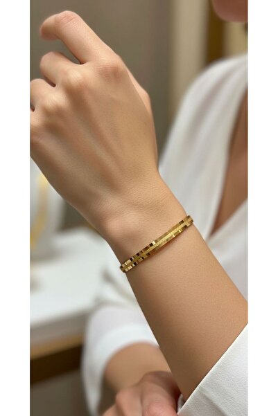 10 gr (GRAM) Ortası Simli Çöp Bilezik Yatırımlık İşçiliksiz 22 Ayar Altın