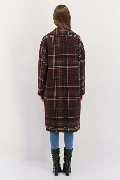 Tommy Hilfiger Women Checked Trench Coat Jacket, Multicolor