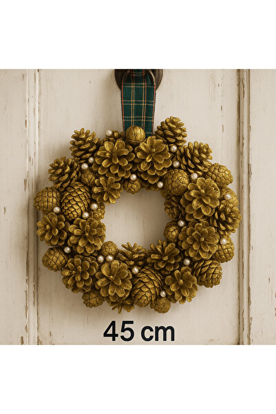 Marrone Gold Altın Detay Büyük 45 cm Kapı Ve Şömine Süsü