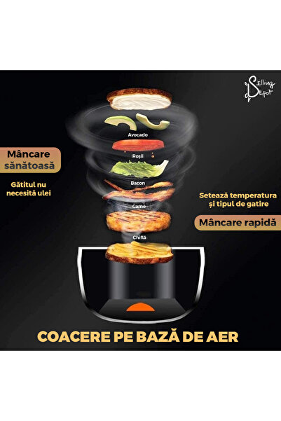 Teno Friteuză cu aer fără ulei, 100 de tăvi de copt gratuite, tehnologie de detectare inteligentă, programe automate Smart Chef