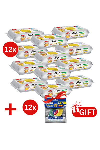 Sleepy PACHET PROMO: 12× Șervețele Easy Clean lămâie 50 buc + 12× Capsule ruf...