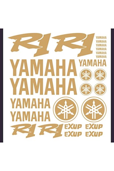 Oracal 651 Set of 25 Yamaha R1 stickers, gold