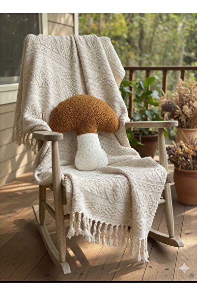 Suvolta Store Teddy Decorative Mushroom Pillow Brown