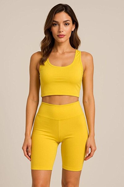 emseytrend Crew Neck Crop Shorts Pajama Set