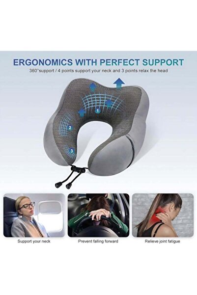 Generic U-Shaped Memory Foam Travel Neck Pillow, Comfortable and Breathable
