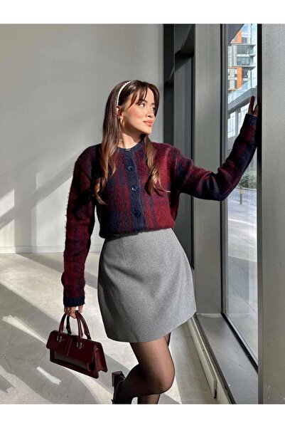 ALVOR Checkered Wool and Alpaca Blended Cardigan