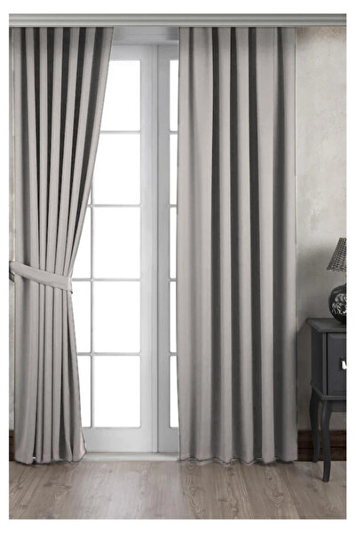 Calisse Home Ada Petek Fon Perde Açık Gri 1/3 Sık Pile 1.Sınıf Kalite Tek Kanat