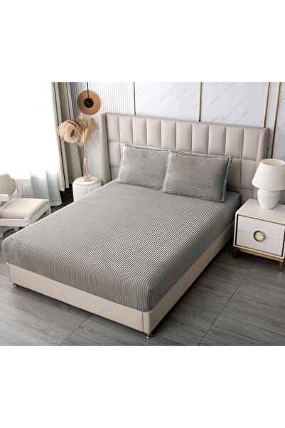 FANE Bed cover and 2 pillowcases, Velvet, Quilted Topper, 140x200cm