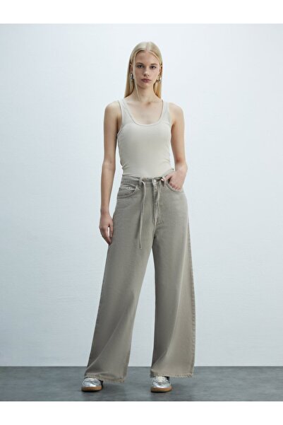 Ltb Short Sleeve U Neck Basic Beige Undershirt