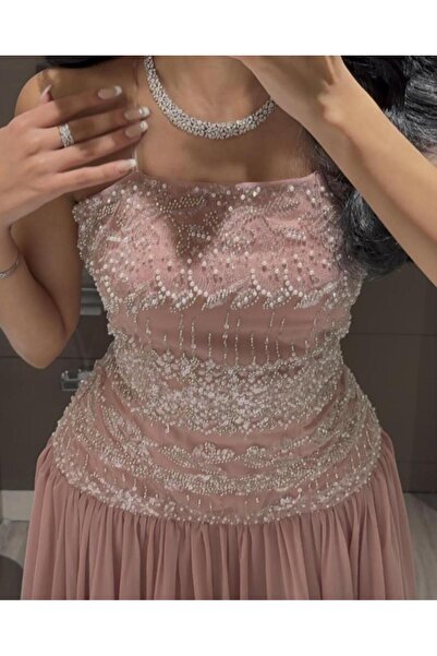 BASMA FASHION فستان سهره شيفون كرستال