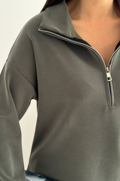 Balenbi Premium Modal Fabric Zippered Collar Women's Suit 1153