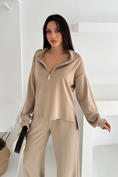 Balenbi Premium Modal Fabric Zippered Collar Women's Suit 1153