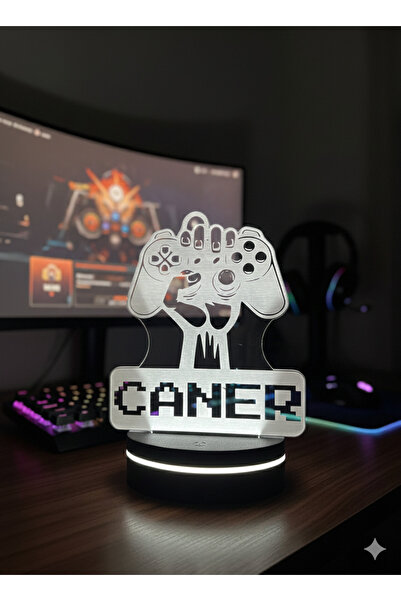 Eymi Design Kişiye Özel LED Işıklı Gaming Masa Lambası – İsim Yazılı Oyuncu G...