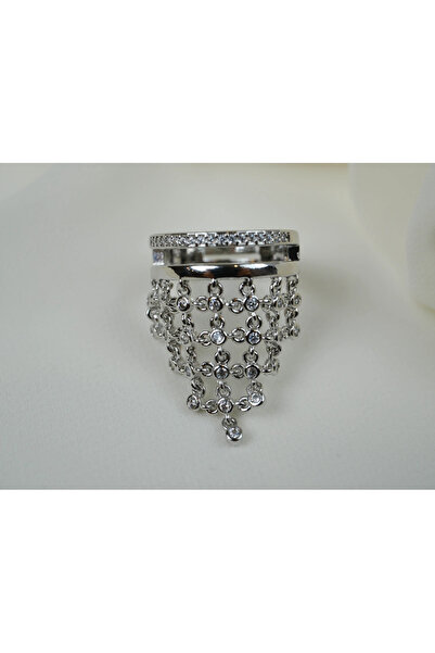 ATELİER TUĞBA خاتم YZK047 قابل للتعديل مزين بحجر الزركون على شكل تاج