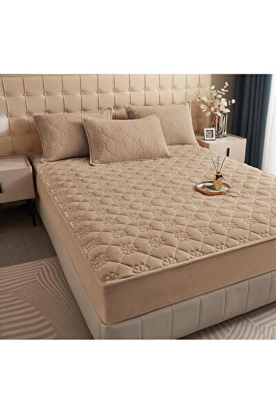 FANE Bed cover and 2 pillowcases, Velvet, Quilted Topper, 140x200cm