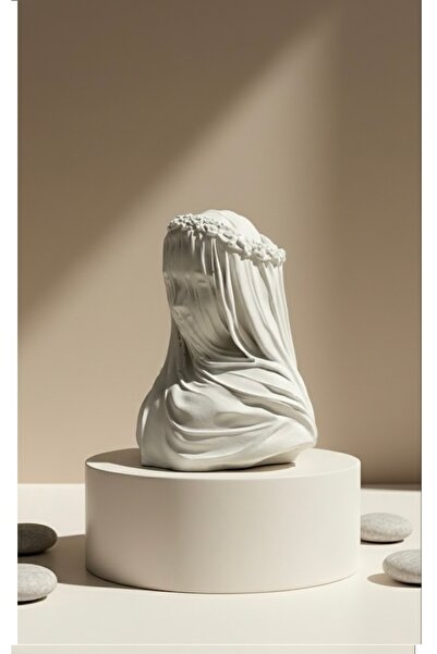 ZEROXO Peçeli Bakire | Gizemli Örtülü Kadın Büstü Heykeli | Sanatsal Ev Dekor...