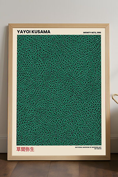 Duvarda Poster înrămat din lemn natural Yayoi Kusama, pictură decorativă de p...