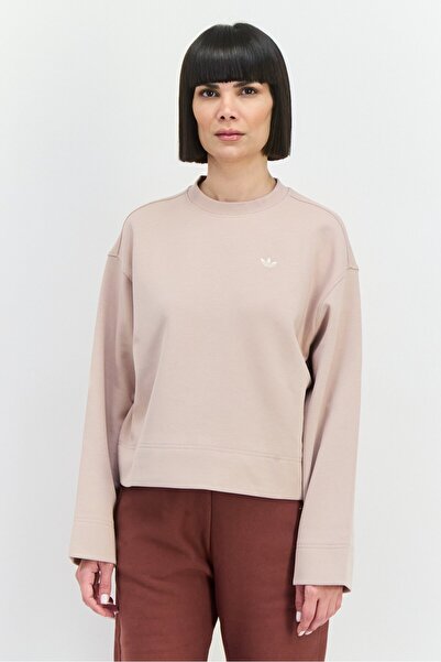 adidas Women Sportswear Fit Long Sleeves Sweatshirt, Dusty Beige