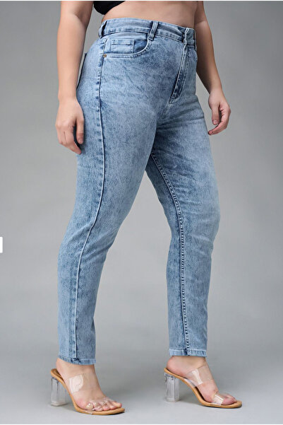 SANTA BELLA Cruze Blue Snow High Waist Women's Stretch Fabric Plus Size Jean Battal Jeans Pants