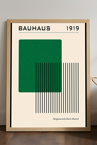 Duvarda Bauhaus poster sa prirodnim drvenim okvirom, dekorativna umetnička zi...