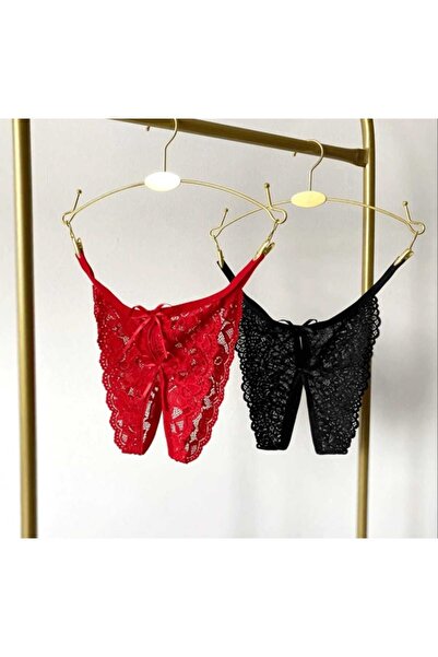 EBRA İÇ GİYİM ÖZEL BÖLGESİ AÇIK DANTELLİ İPLİ STRİNG