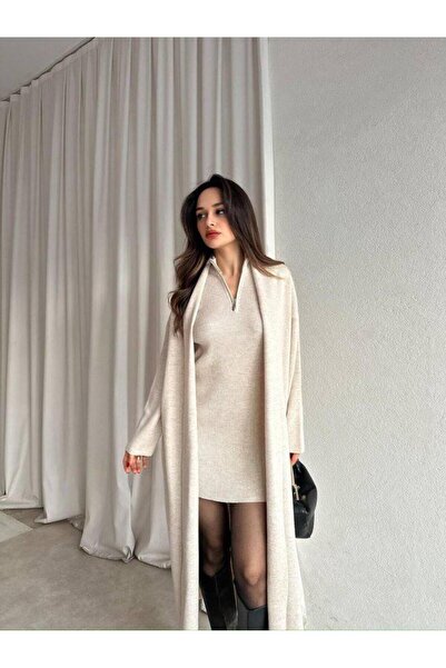 ALVOR Knitwear Zero Sleeve Mini Dress-Long Cardigan Set-Dual Set