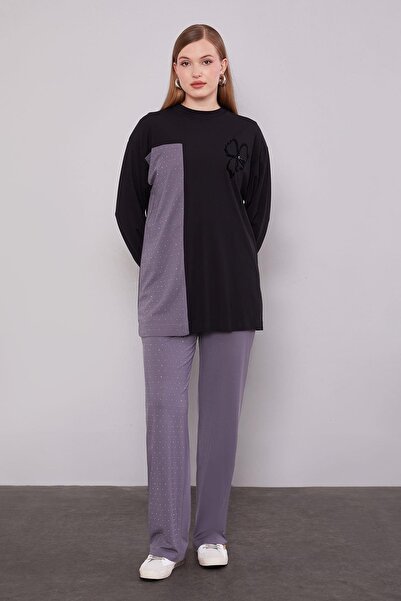 Levidor Black Clover Pattern Detailed Double Suit