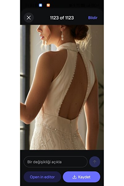 DADUCOLLECTİON Midi sırt dekolteli beyaz abiye gelinlik