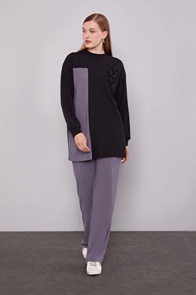 Levidor Black Clover Pattern Detailed Double Suit