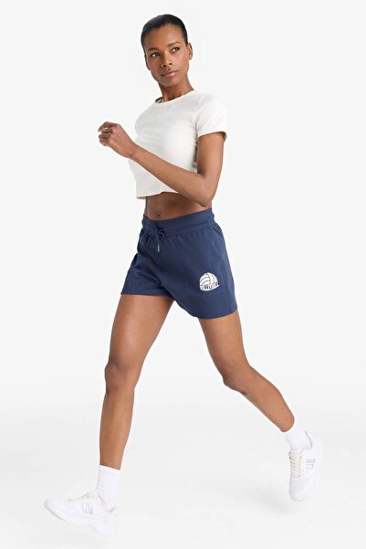 DeFacto Standard Fit Waist Lace-Up Printed Shorts E3561Ax25Sm