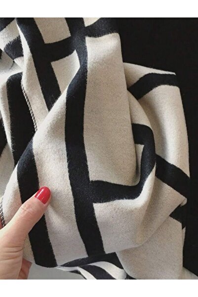 lamsat fn Reversible faux cashmere scarf, one piece, Color Block, thick and warm for autumn/winter