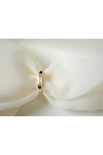 ATELİER TUĞBA خاتم YZK140 هندسي أسود بسيط قابل للتعديل