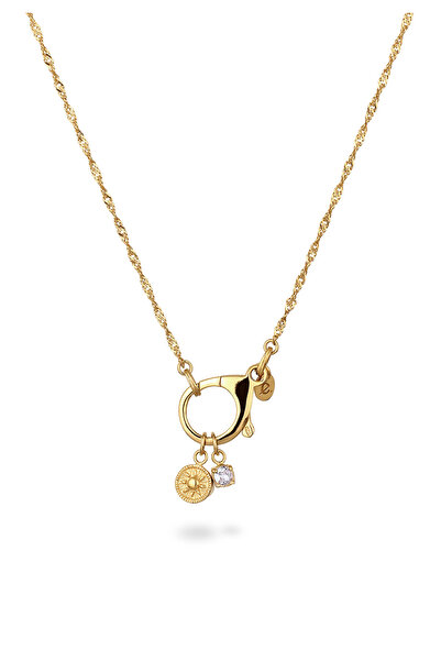 ELLI Halskette mit Stein Damen Singapur Kette Zirkonia Diamantschliff Weiß 925 Sterlingsilber 45