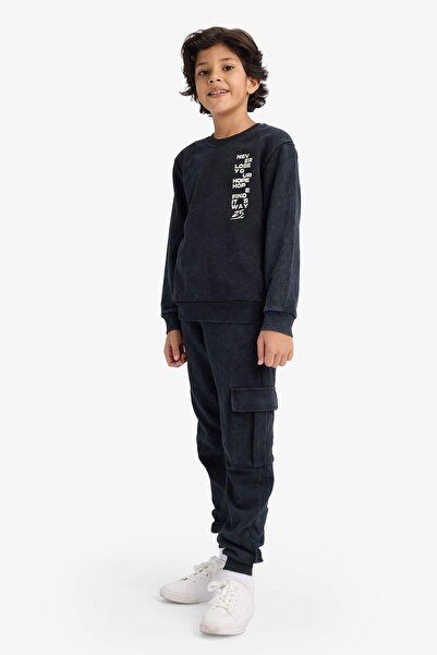DeFacto Boy's 2-Piece Set Printed Sweatshirt Sweatpants G4968A825Wn