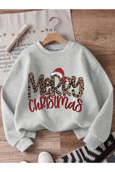 No Plan Fată copil leopard Crăciun fericit cu imprimeu swea tricou